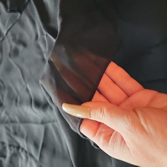 Swimsuit cover up shorts. 5XL. Black sheer. - Picture 2 of 4